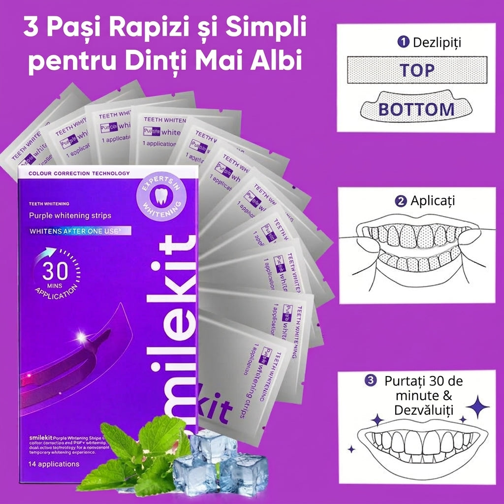Kit Benzi de Albire Dinți Pachet Promațional 1+1 GRATIS